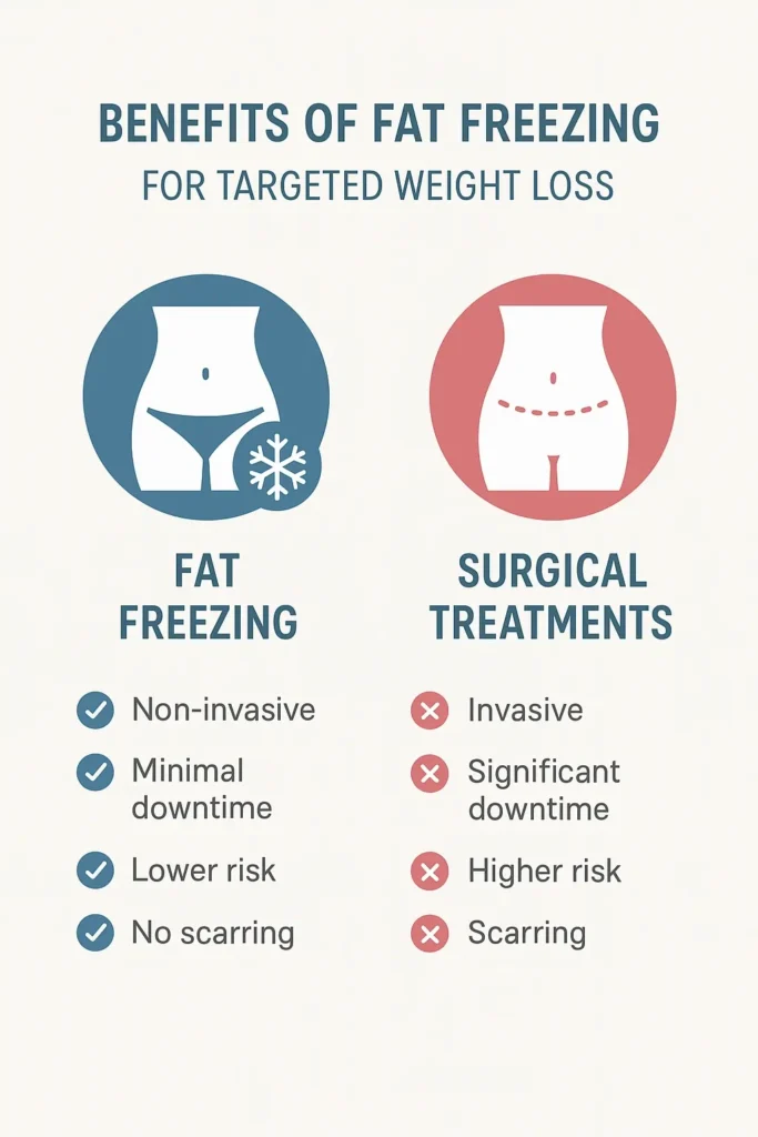 graphic showing the benefits of fat freezing West Sussex