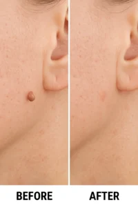 Skin tags removal West Sussex before and after