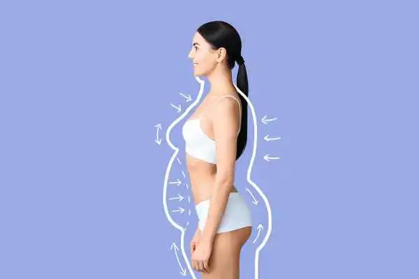 image of woman experiencing fat reduction treatment West Sussex