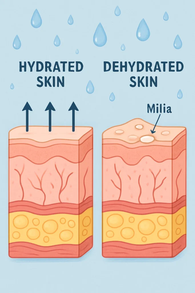 The importance of hydration and milia production West Sussex