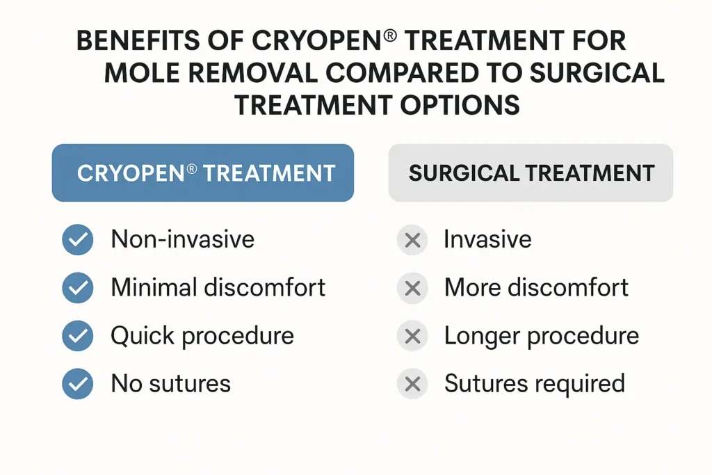 Benefits of facial mole removal West Sussex - call our team today to book a consultation